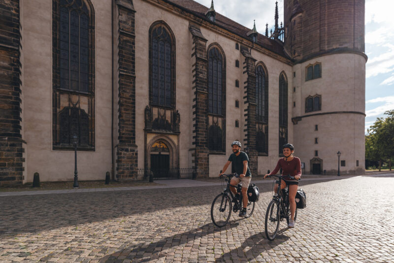 Radfahrer in Lutherstadt Wittenberg