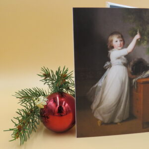 Weihnachtskarte "Prinzessinn Amalia Augusta von Anhalt-Dessau vor einem Weihnachtsbaum