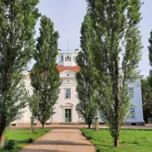 Die Anhaltische Gemäldegalerie in Frontansicht im Sommer