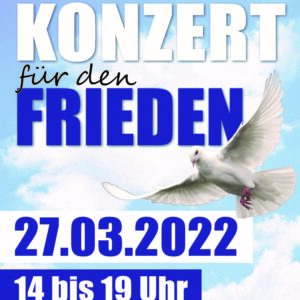 Plakat Friedenskonzert am 27.3. auf dem Marktplatz Dessau