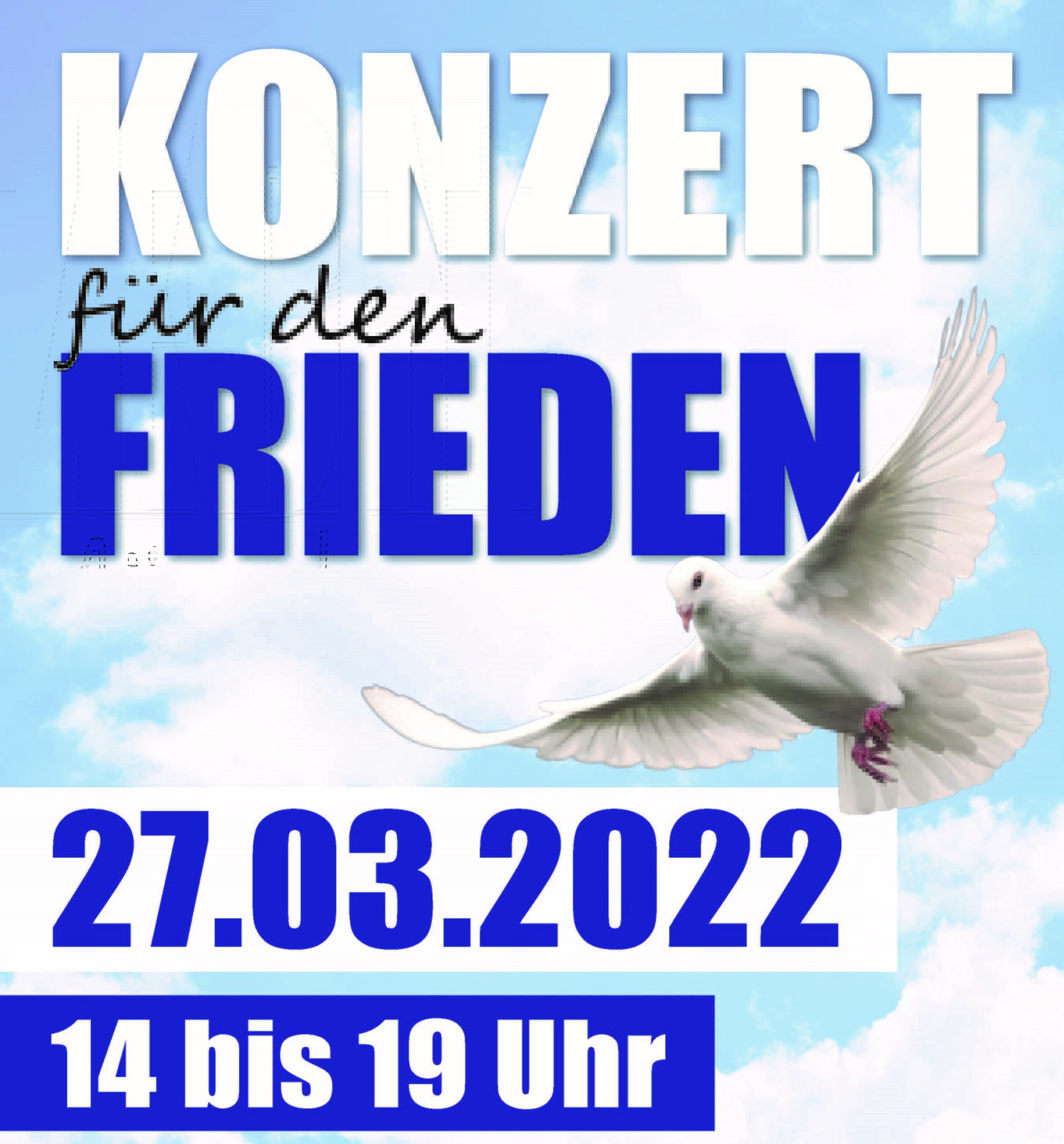 Plakat Friedenskonzert am 27.3. auf dem Marktplatz Dessau