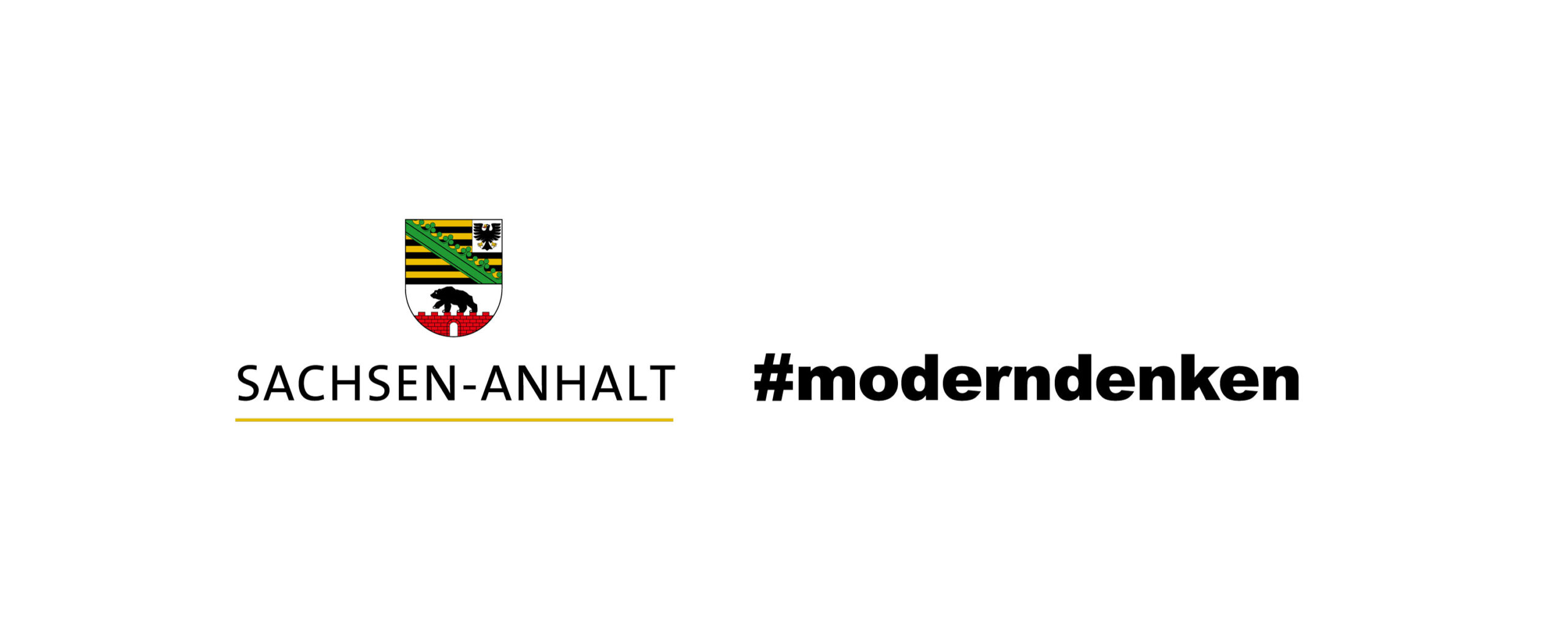 Logo des Landes Sachsen Anhalt mit Hashtag