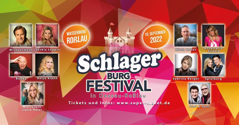 Flyer Schlagerburg Roßlau Festival