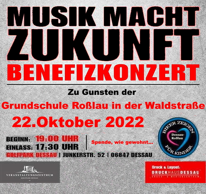 Plakat zum Benefizkonzert "Musik macht Zukunft"