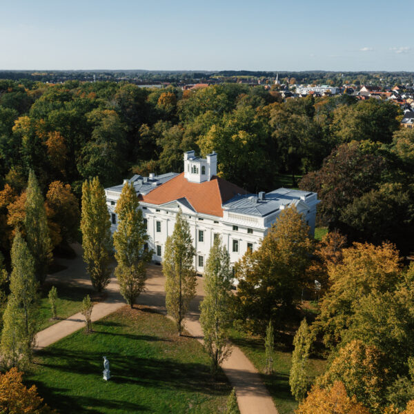 Das Schloss Georgium aus der Luft