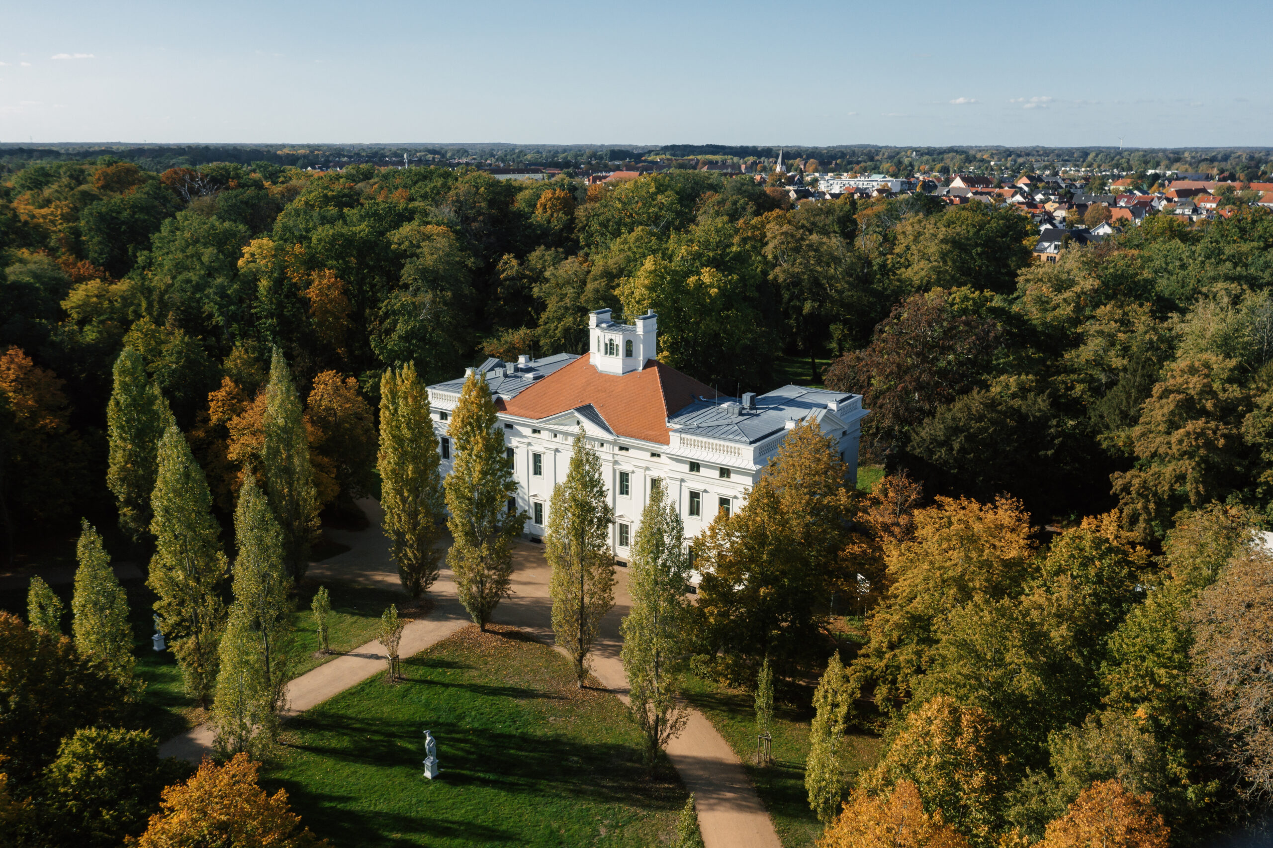 Das Schloss Georgium aus der Luft