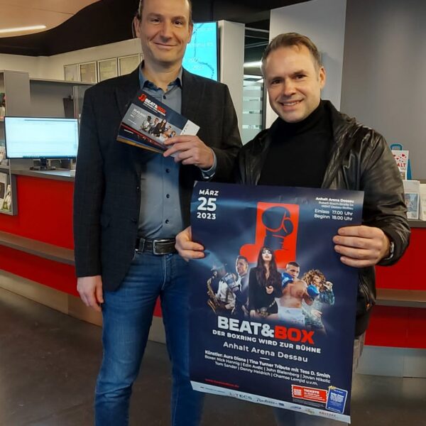 Chef der Stadtmarketinggesellschaft und Veranstalter von Beat+Box zum Promotermin