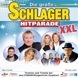 Plakatmotiv zur großen Schlager-Hitparade mit Bernhard Brink