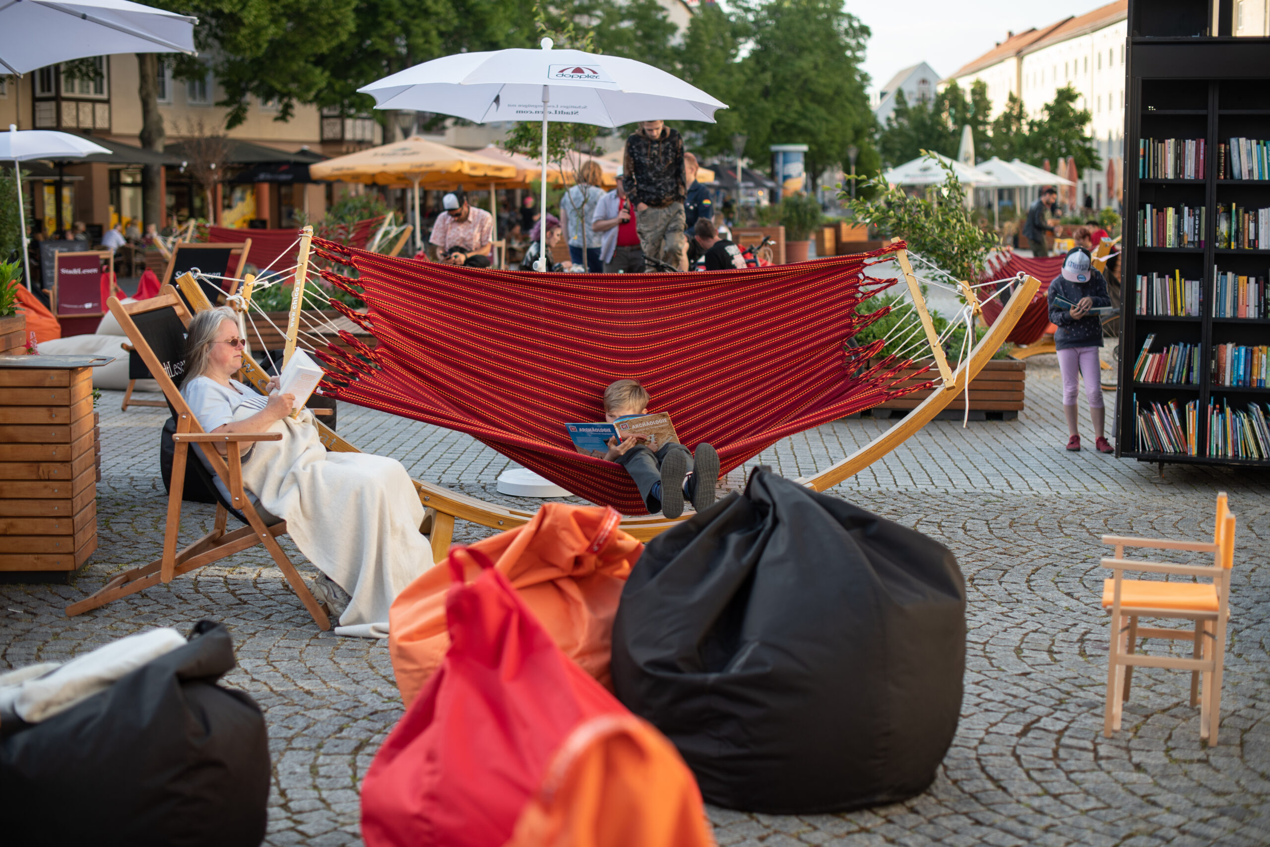 Event Stadtlesen auf dem Marktplatz Dessau