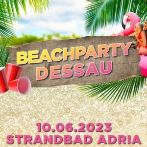 Veranstaltungsflyer zur Beachparty an der Adria