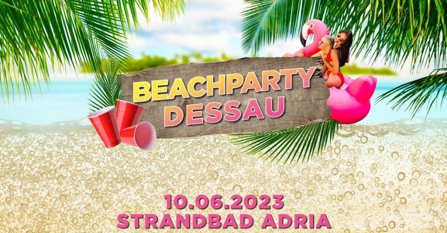 Veranstaltungsflyer zur Beachparty an der Adria