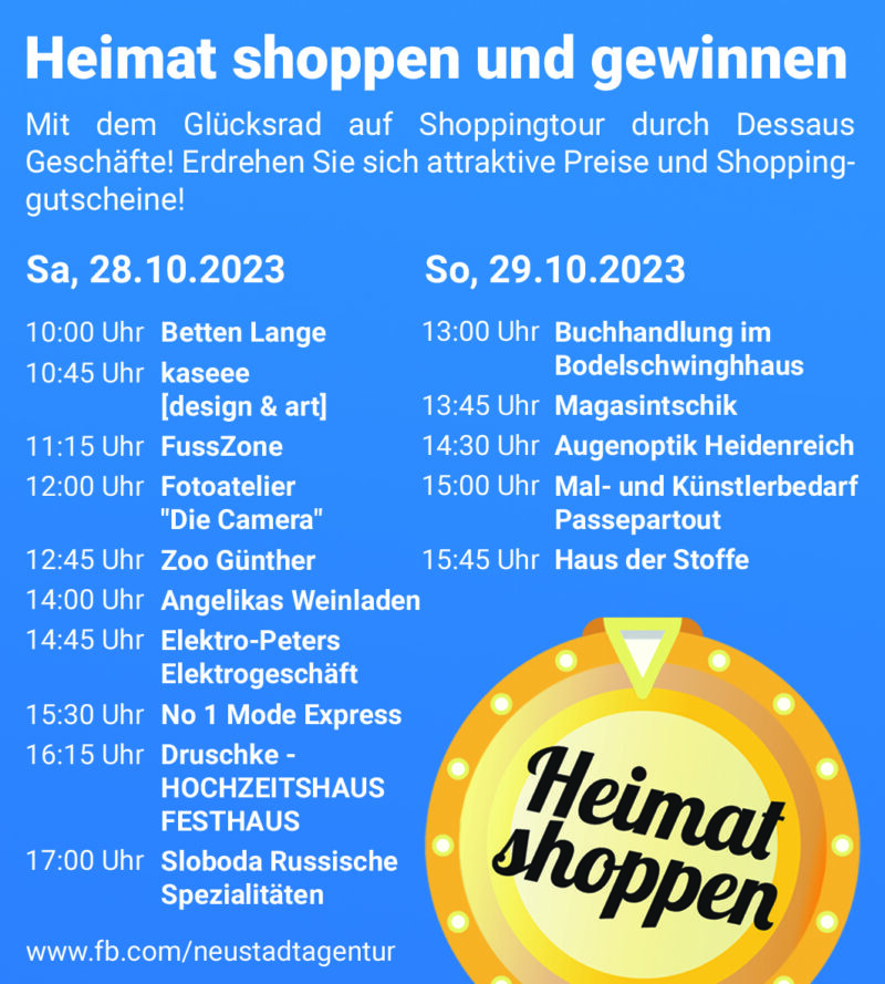 Programm und Flyer zum Heimatshoppen in Dessau