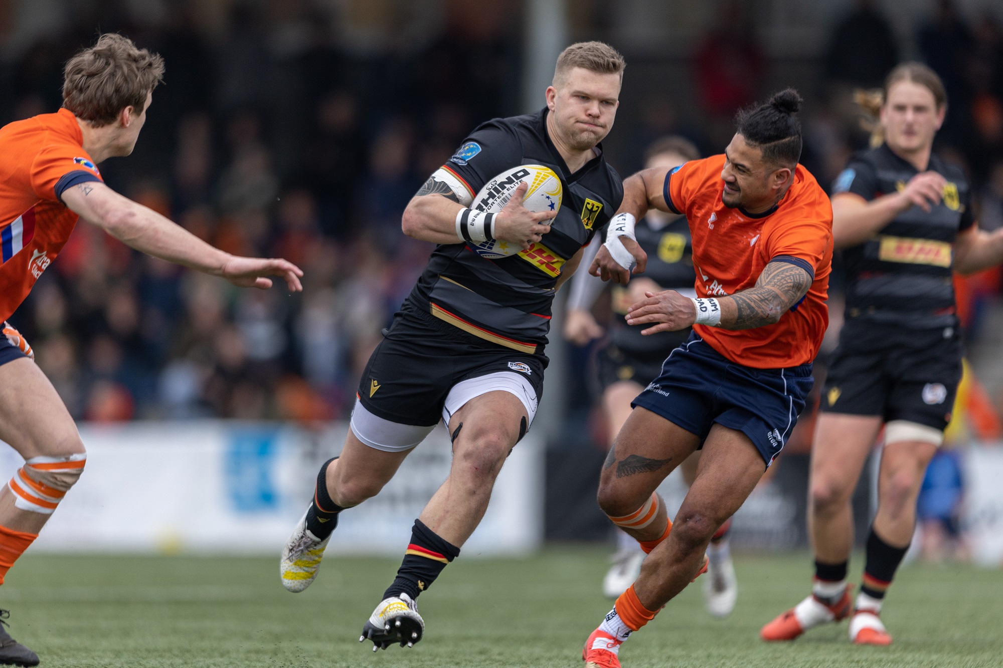 Rugbynationalmannschaft beim Spiel.