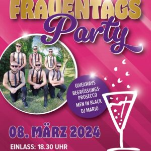 Plakat Frauentagsparty am 8.3.24