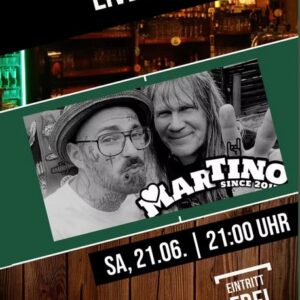 Plakat Martino am 21.06.2025 im Shamrock Dessau, Grafik Veranstalter