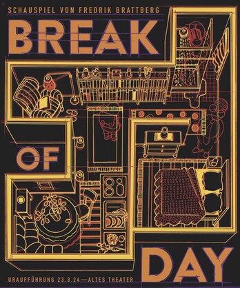 Plakat Break of Day, Schauspiel im Anhaltischen Theater Dessau