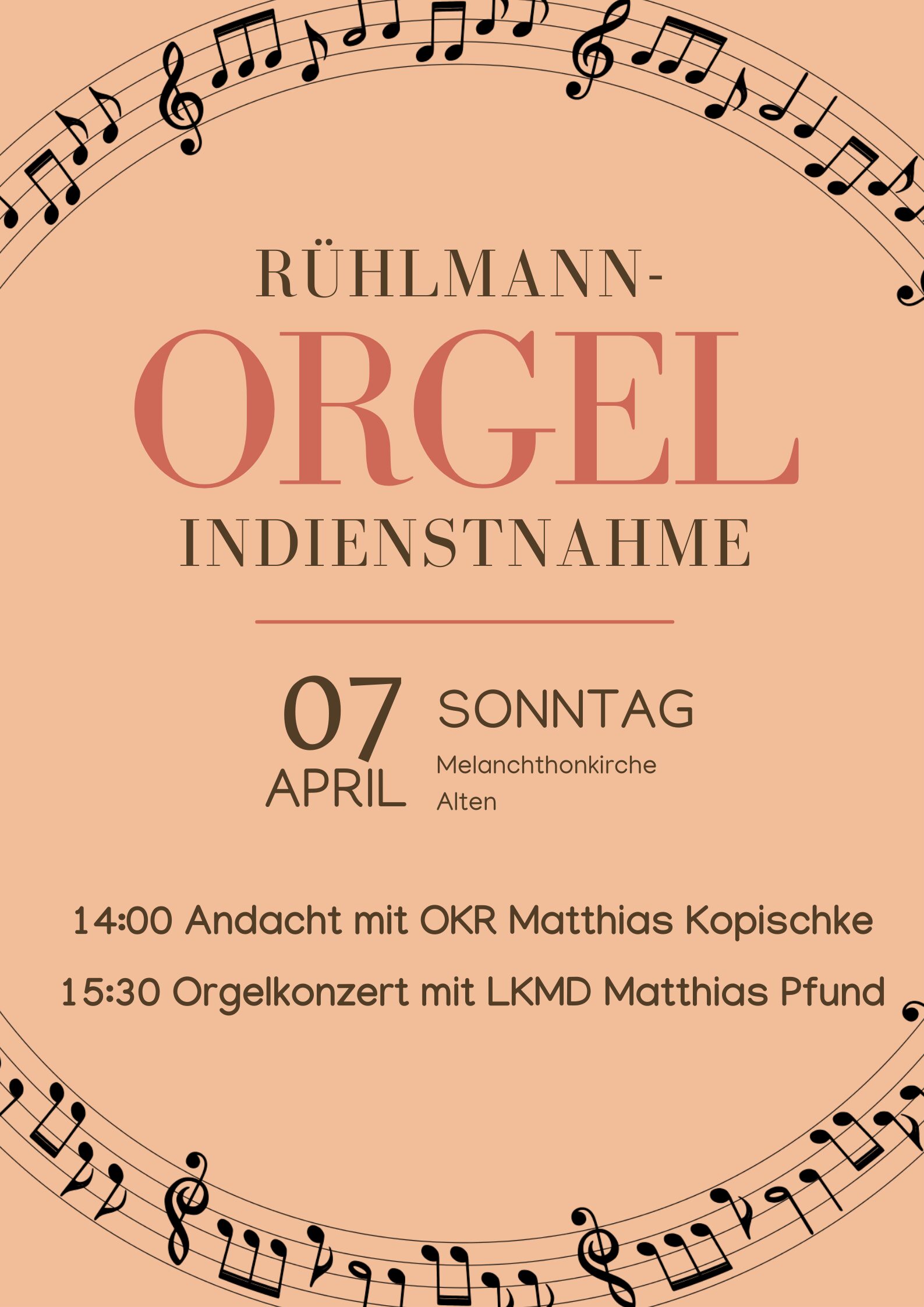 Plakat Orgelindienstnahme 07.04.2024