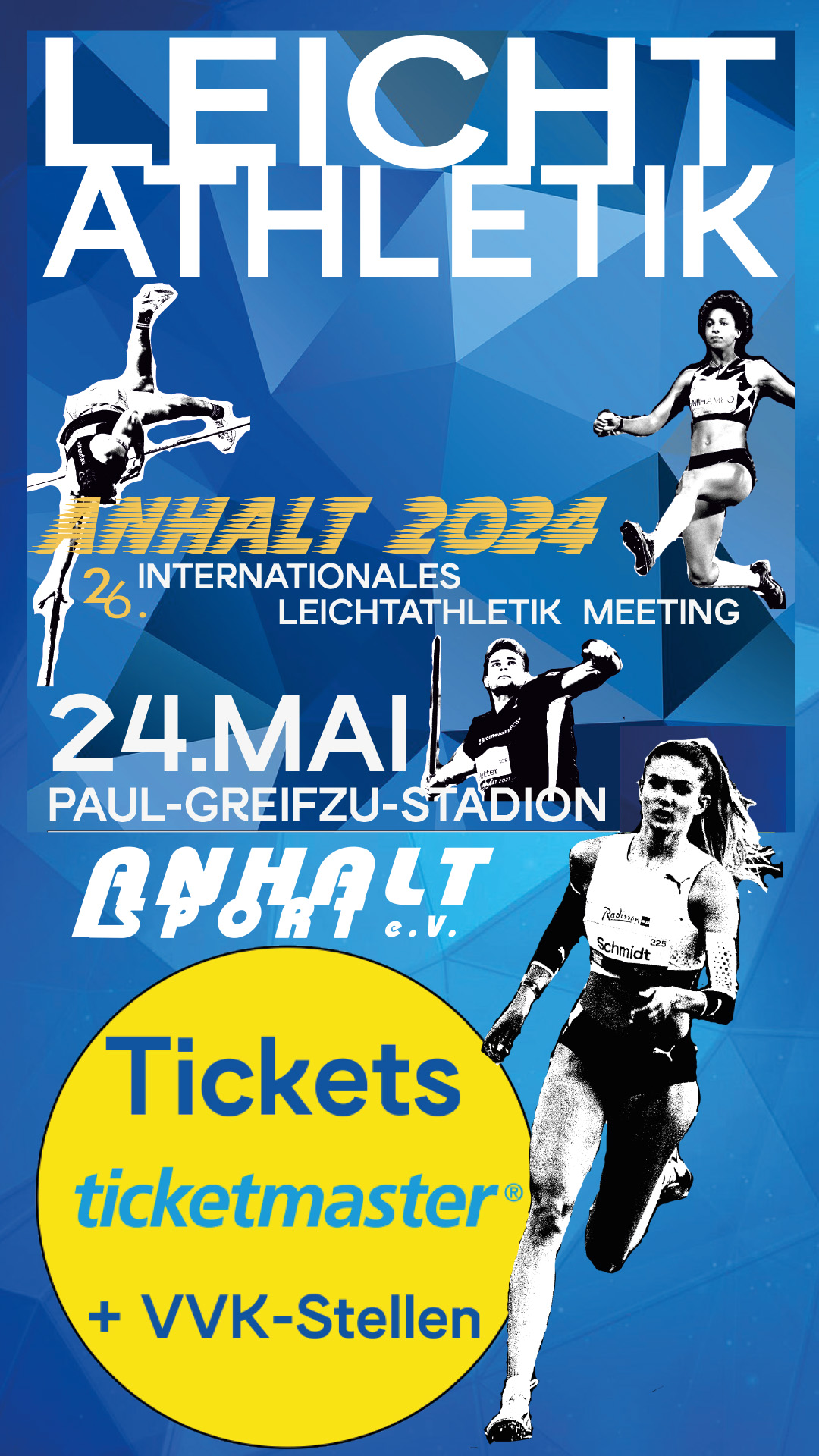 Plakat zum 26. Leichtathletikmeeting in Dessau