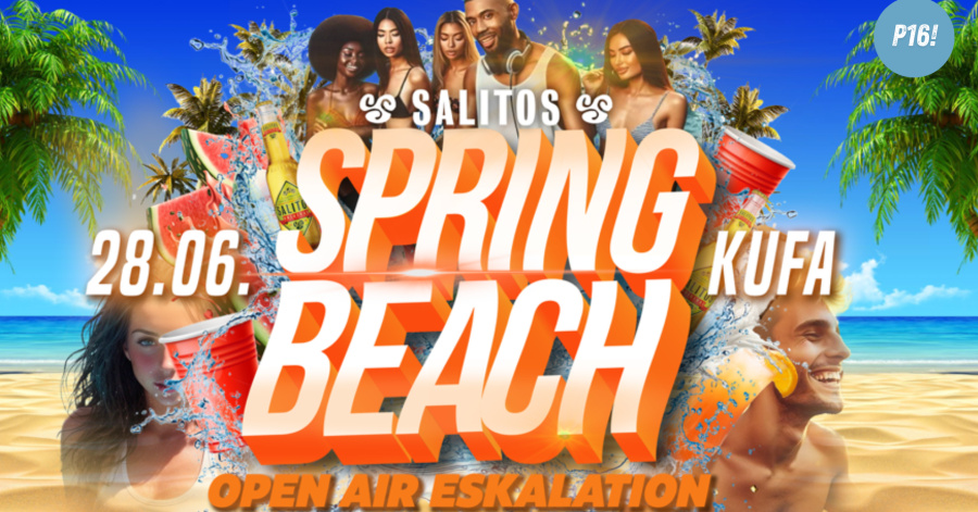 Eventgrafik zur Beachparty in der Kulturfabrik Desau