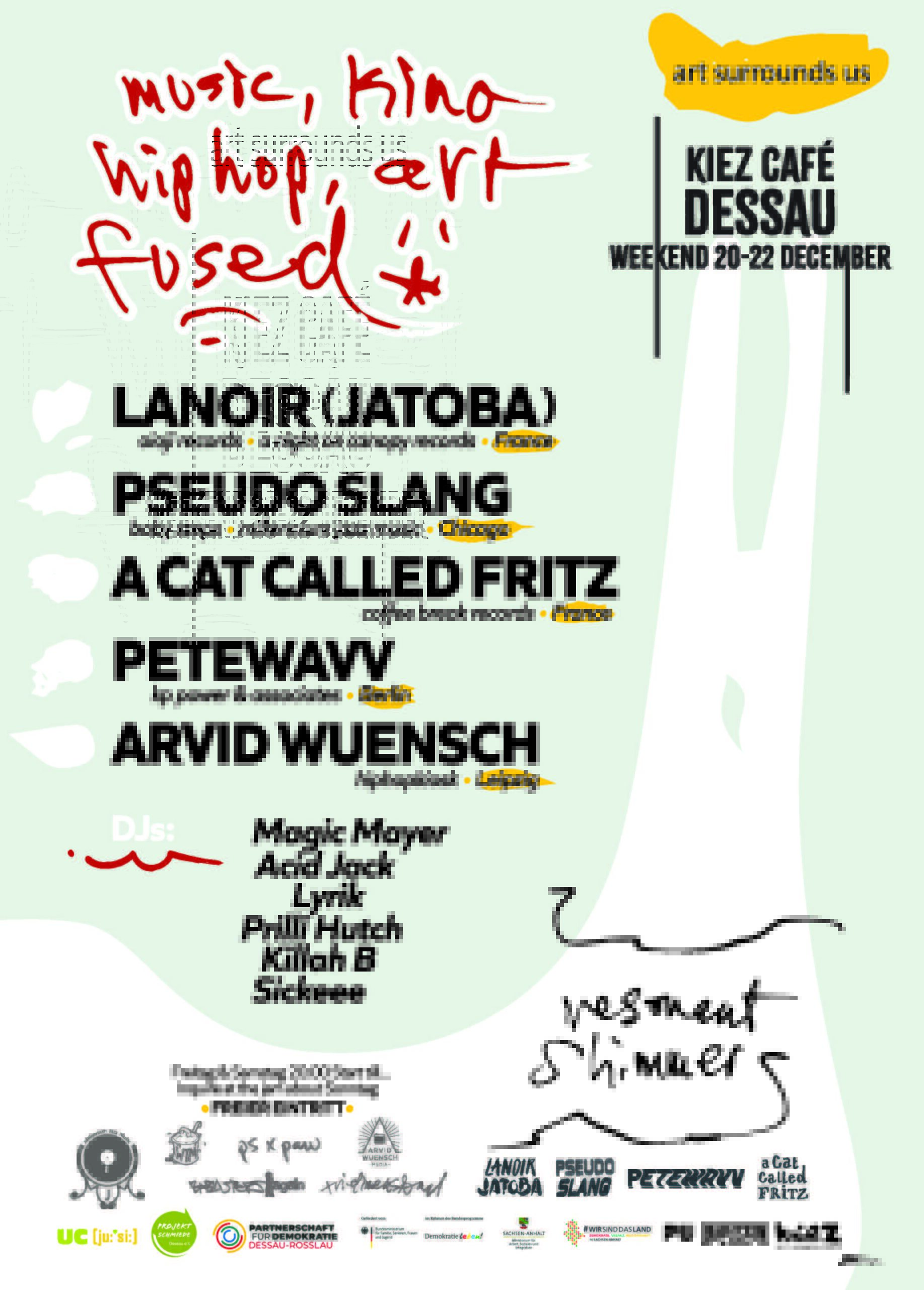 Plakat Resonant-Shimmers 20.-22.12.2024 im Kiez Café Dessau