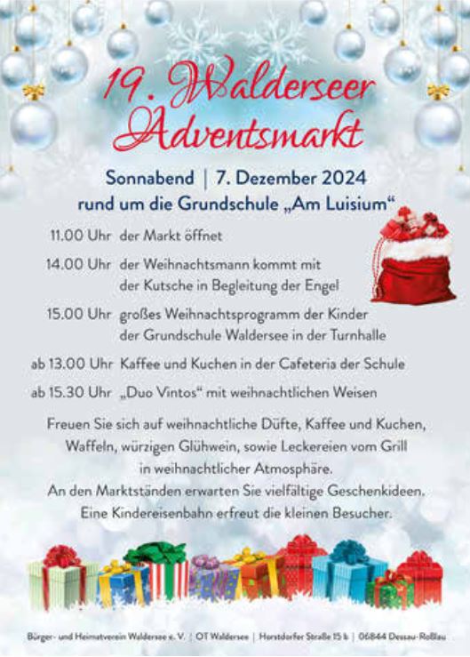 Plakat Walderseer Adventsmarkt 07.12.2024