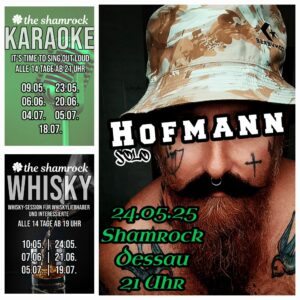 Plakat Hofmann Solo am 24.05.2025 im Shamrock Dessau, Grafik Veranstalter