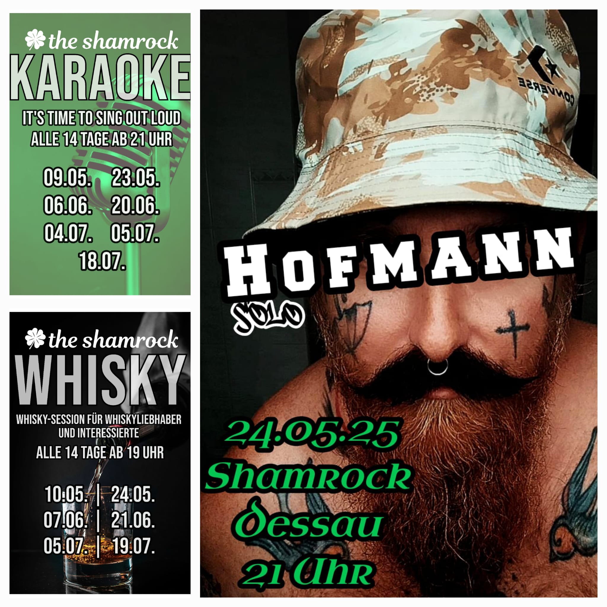 Plakat Hofmann Solo am 24.05.2025 im Shamrock Dessau, Grafik Veranstalter