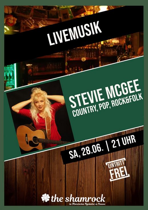 Plakat Stevie McGee am 28.06.2025 im Shamrock Dessau, Grafik Veranstalter