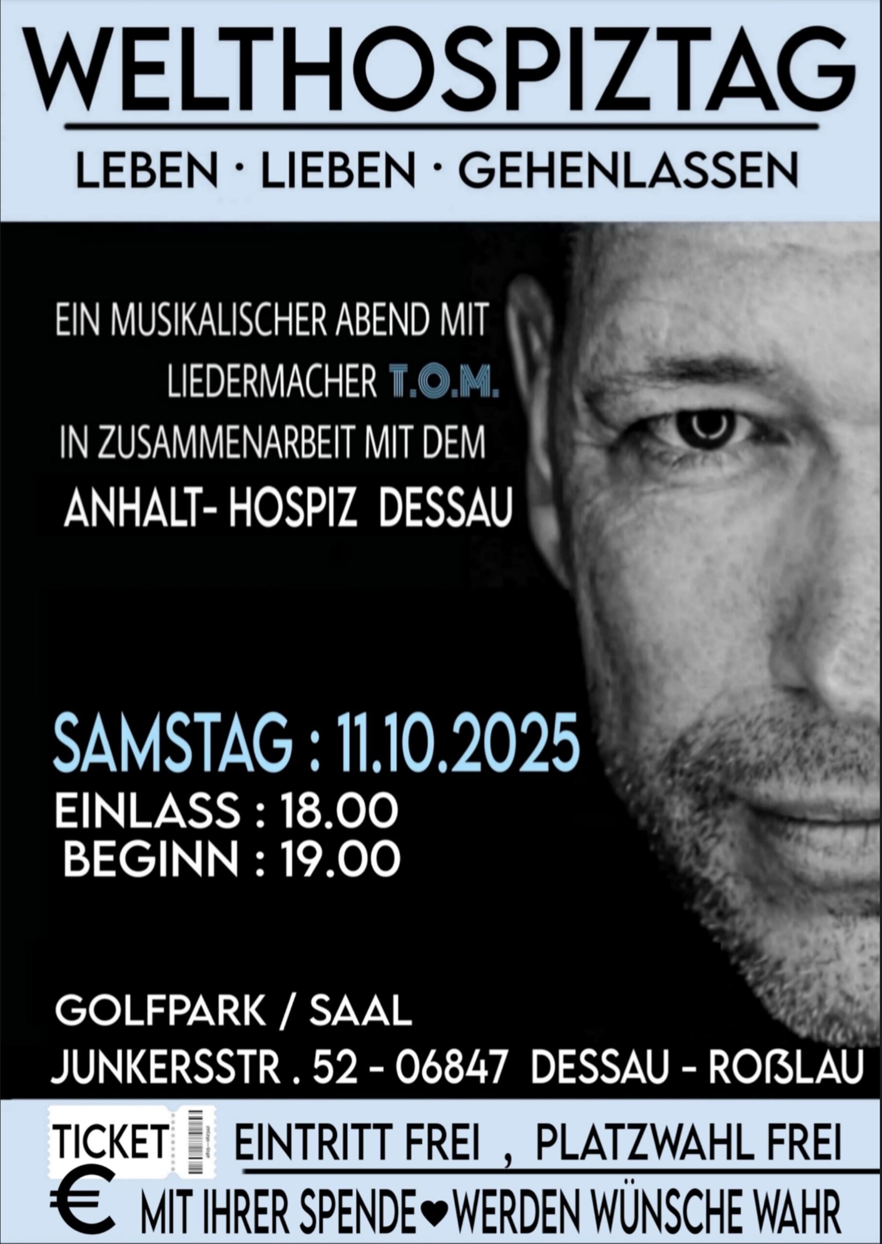 Das Plakatmotiv des Benefizkonzert im Golfpark am 11.10.25