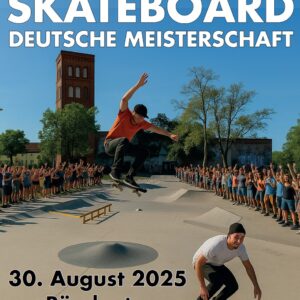 Plakat Skateboard DM 2025 am Räucherturm Dessau, Grafik Veranstalter