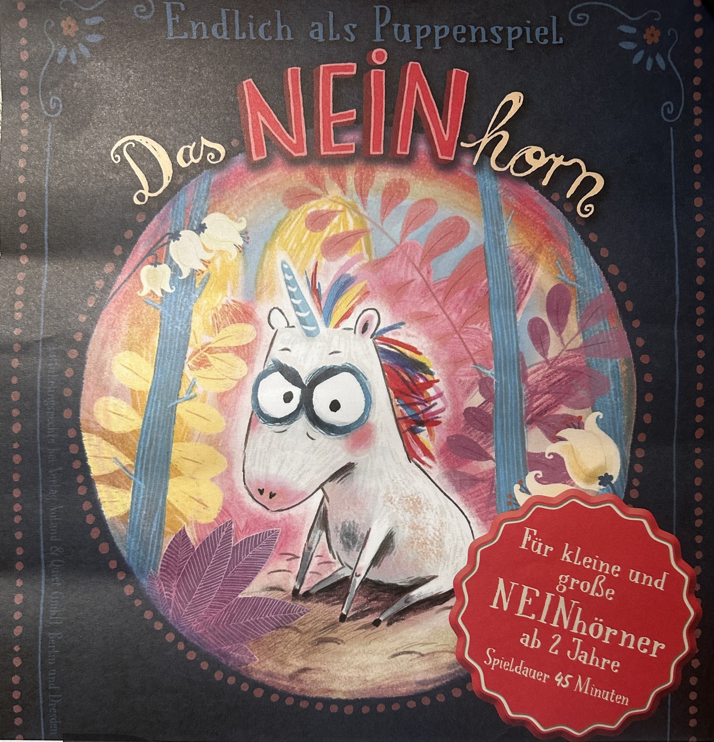 Plakat Puppentheater Traumland - Das Neinhorn im Kornhaus Dessau