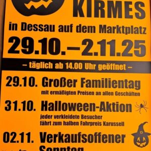 Plakat Kürbis-Kirmes 2025, Motiv Schaustellerbetrieb Wieser