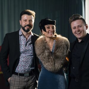 Sängerin Karolina Trybała, Geiger Alexander Bersutsky und Akkordeonist Mateusz Tadeusz Dudek, Foto M. Bader