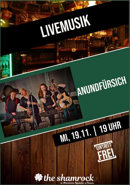 Plakat Band Anundfürsich am 19.11.2025 im Shamrock Dessau