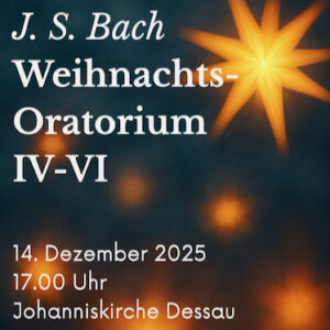 Plakat Johann Sebastian Bach - Weihnachtsoratorium in der Johanniskirche Dessau, Grafik Veranstalter