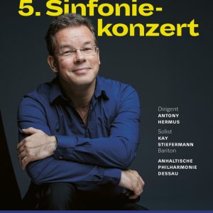 Plakat 5. Sinfoniekonzert im Anhaltischen Theater Dessau, Grafik ATD
