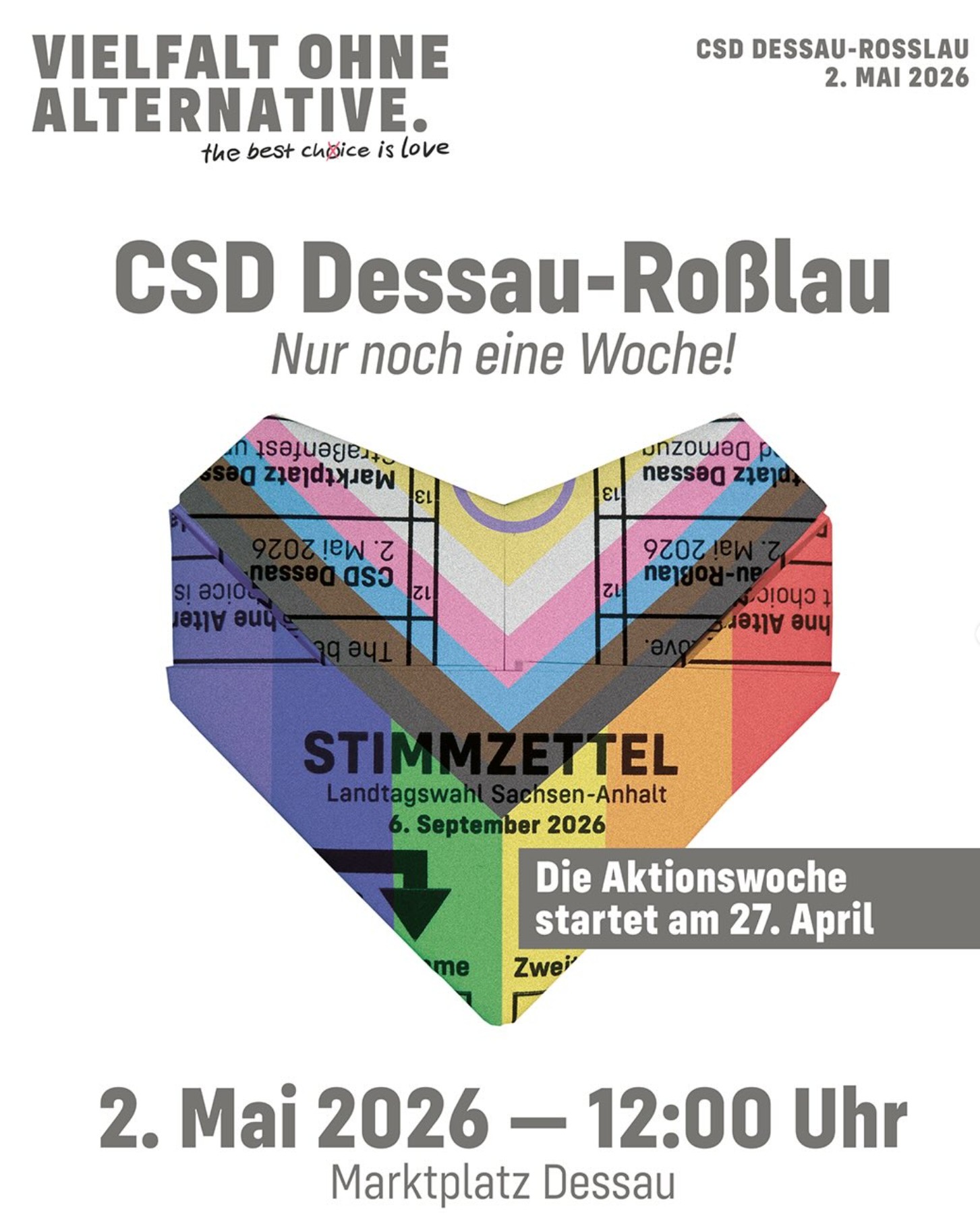 Plakat CSD Dessau, Grafik Veranstalter