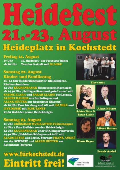 Heidefest in Kochstedt 2026 Veranstaltungsflyer
