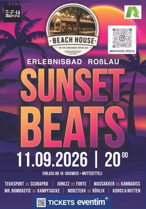 Flyer zum Event Sunset Beach im Erlebnisbad Roßlau