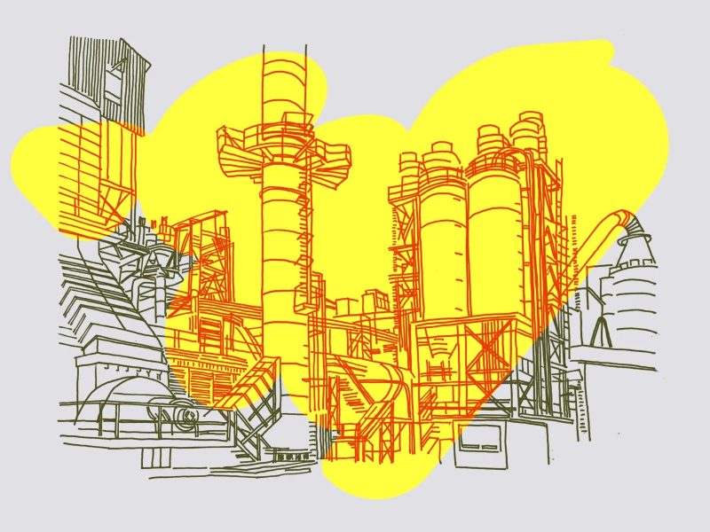 Antje Schiffers, Massige Anwendungen Zeichnung, 2024, coloriert, Foto Antje Schiffers, Grafik Heimann - Schwantes