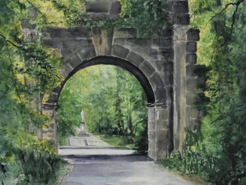 Aquarellzeichnung Uwe Hoyer, Ausstellung im Johannbau 2026, Grafik AKV