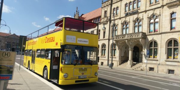 Stadtrundfahrt im Doppeldecker in Dessau