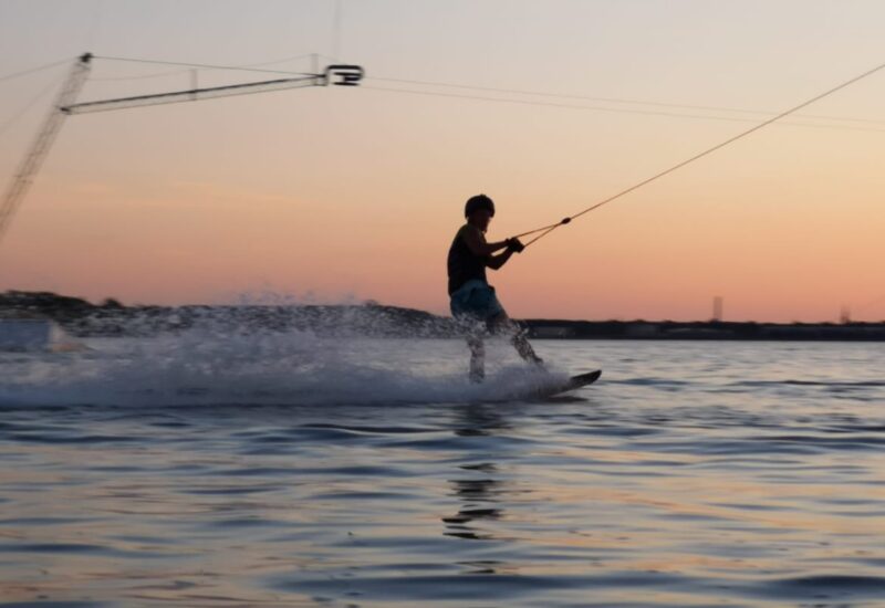 Wakeboard Goitzschesee Wakeboard fahren auf der Goitzsche